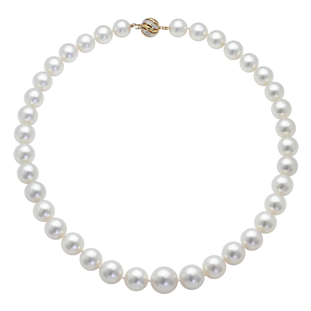 14KT Yellow Gold White South Sea Pearl Necklace