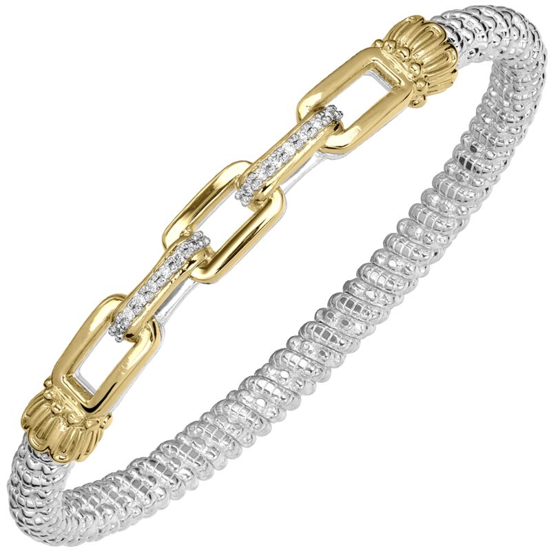 VAHAN - 14K Gold and Sterling Silver Diamond Bracelet