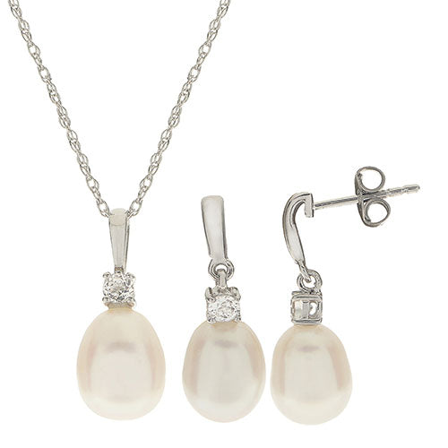 Sterling Silver Freshwater Pearl Set