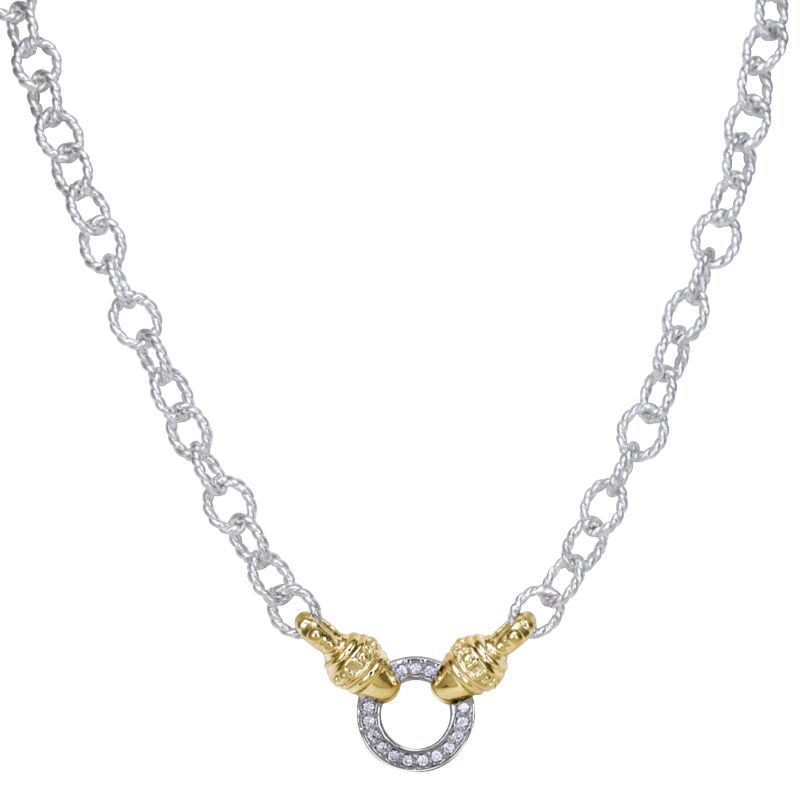 VAHAN - 14K Gold and Sterling Silver Diamond Necklace