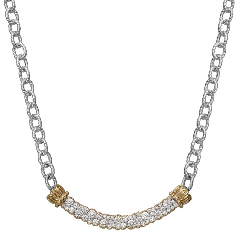 VAHAN - 14K Gold and Sterling Silver Diamond Necklace