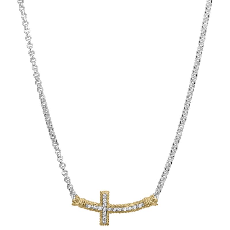 VAHAN - 14K Gold and Sterling Silver Diamond Necklace