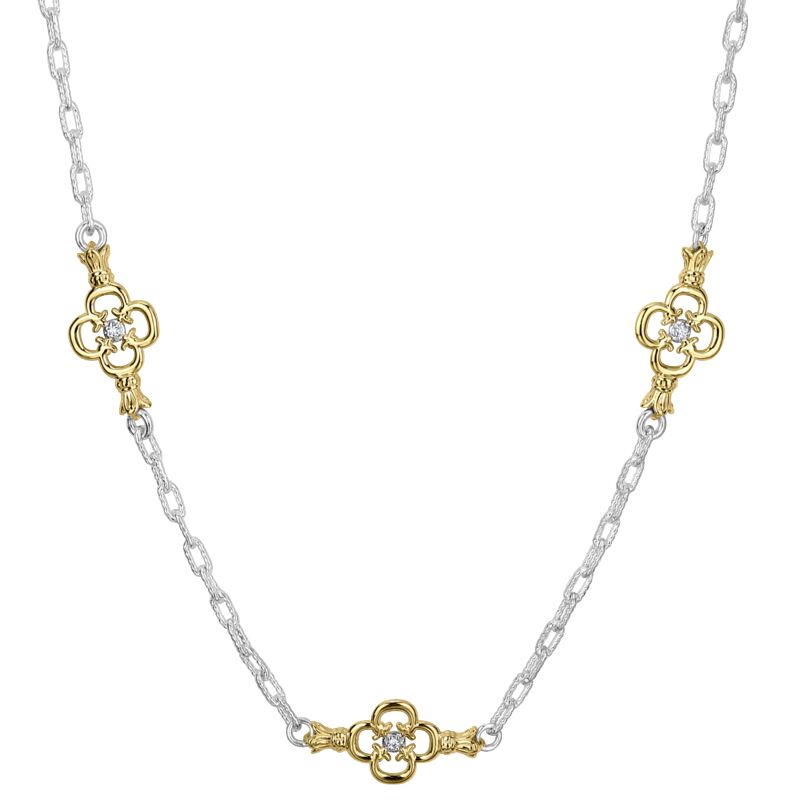 VAHAN - 14K Gold and Sterling Silver Diamond Necklace