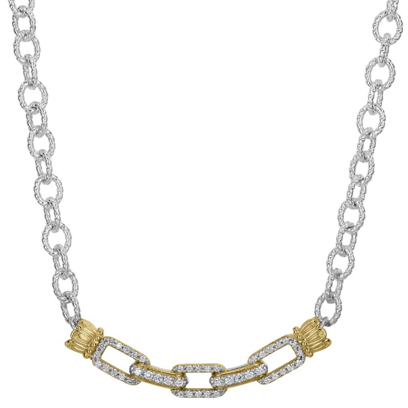 VAHAN - 14K Gold and Sterling Silver Diamond Necklace