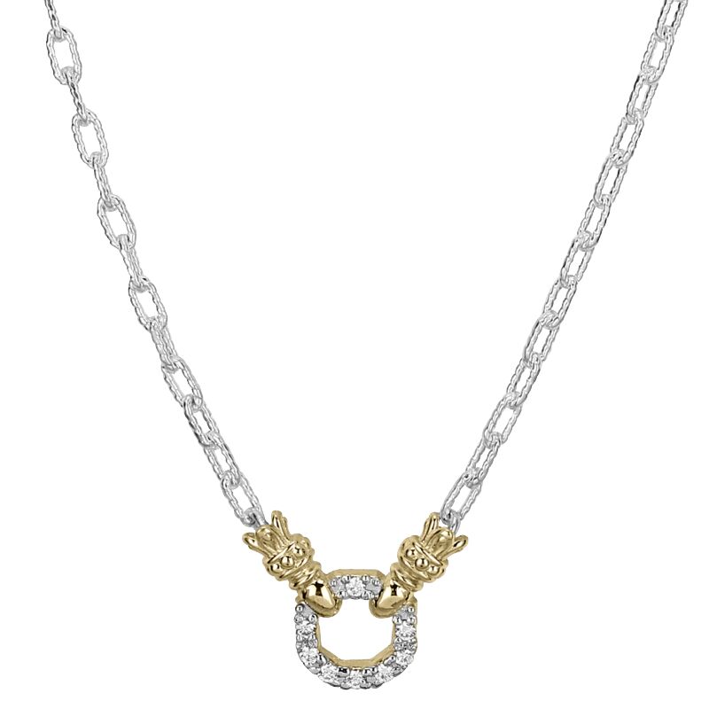 VAHAN - 14K Gold and Sterling Silver Diamond Necklace