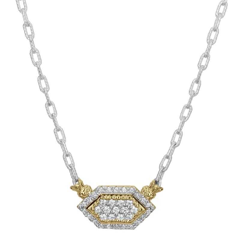 VAHAN - 14K Gold and Sterling Silver Diamond Necklace