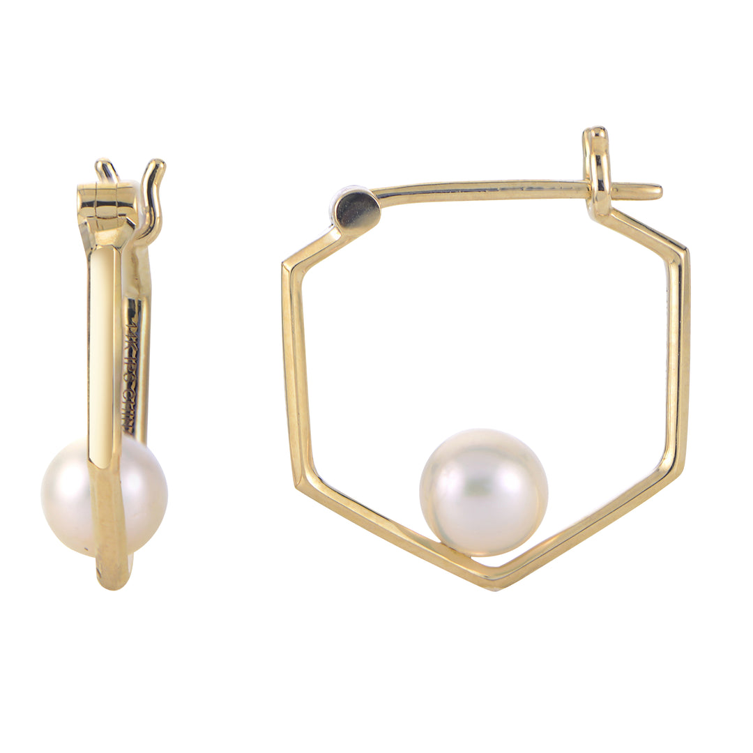 14KT Yellow Gold Freshwater Pearl Earring