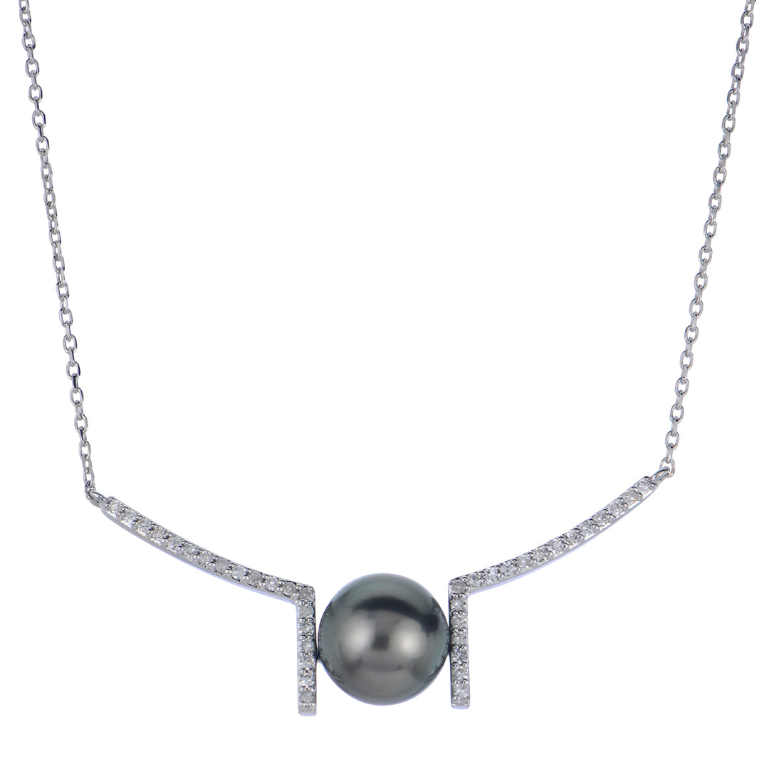 14KT White Gold Tahitian Pearl Necklace