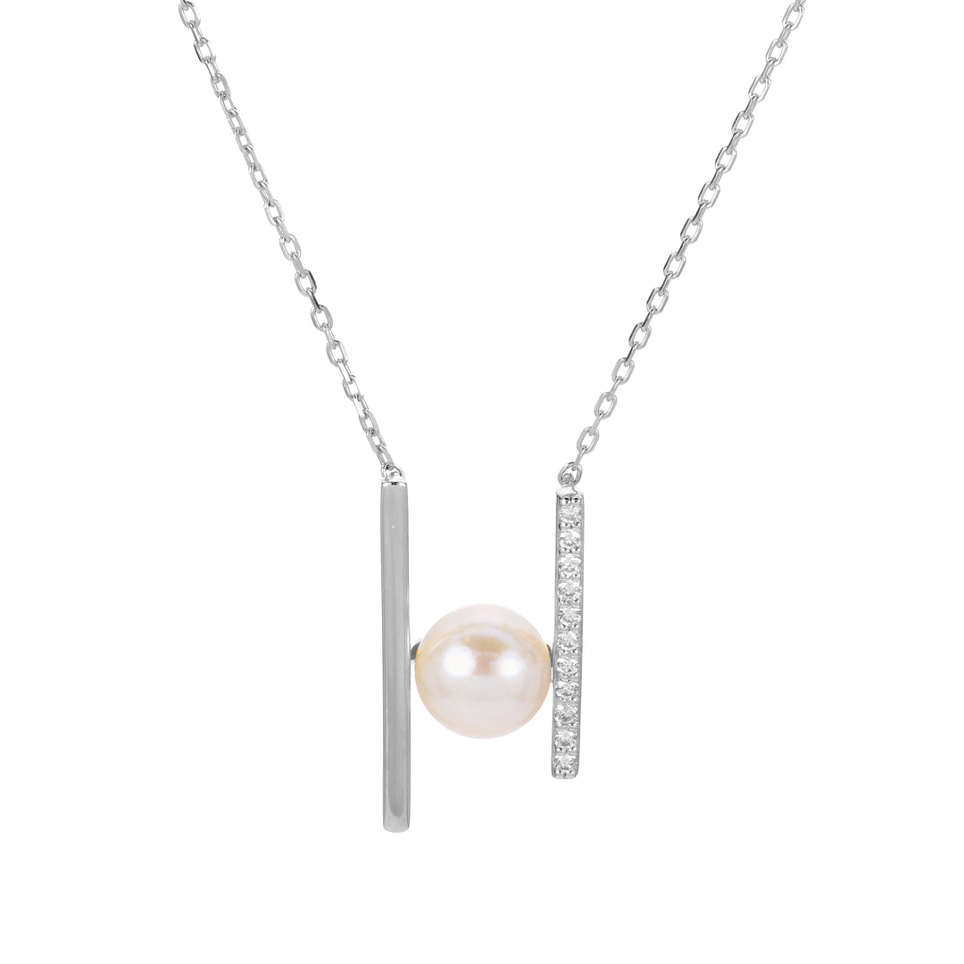 14KT White Gold Freshwater Pearl Necklace