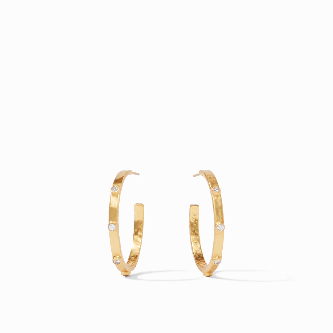 Julie Vos - 24K gold plate Crescent Stone Hoop