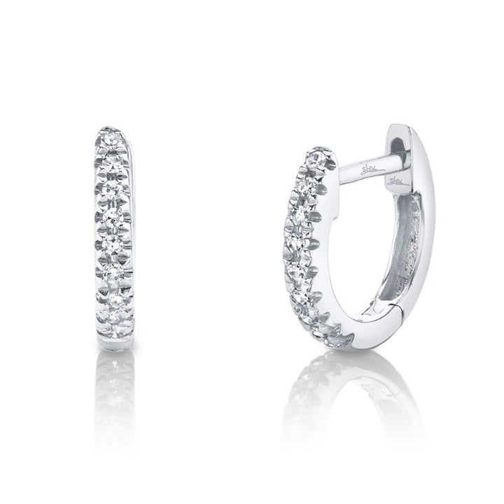 SC22003982V3 14K White Gold Huggie Earrings from the Kate Collection