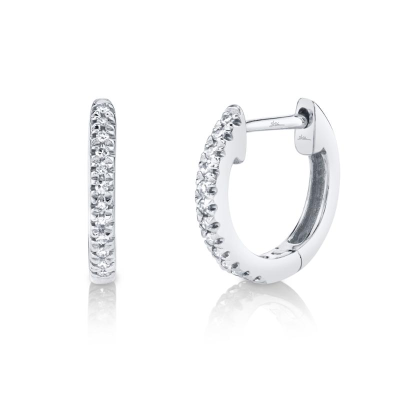 SC22003982 14K White Gold Huggie Earrings from the Kate Collection