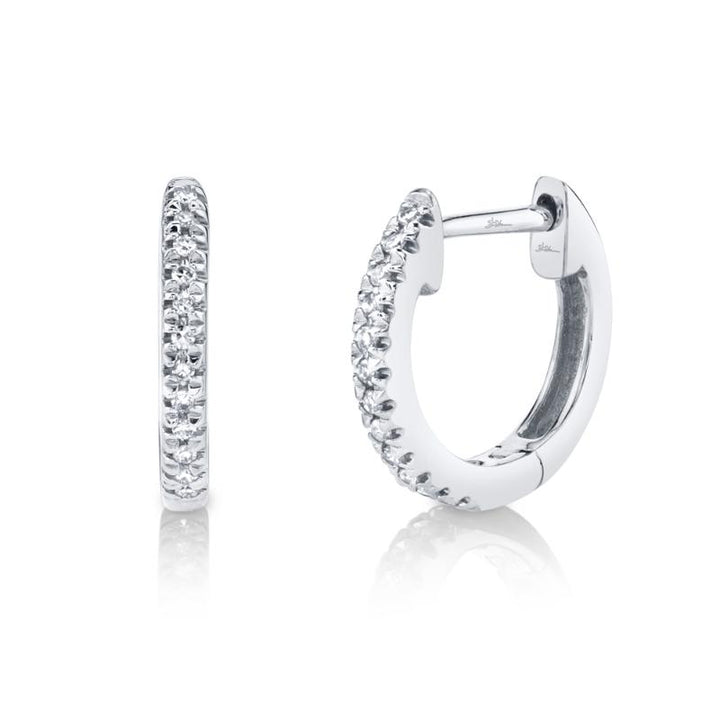 SC22003982 14K White Gold Huggie Earrings from the Kate Collection