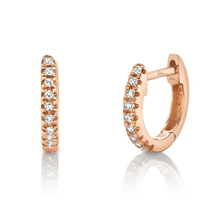 SC22004024V3 14K Pink Gold Huggie Earrings from the Kate Collection