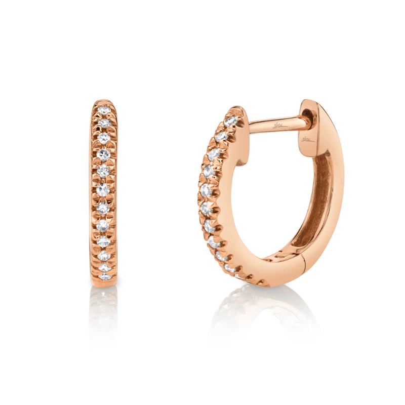 SC22004024 14K Pink Gold Huggie Earrings from the Kate Collection