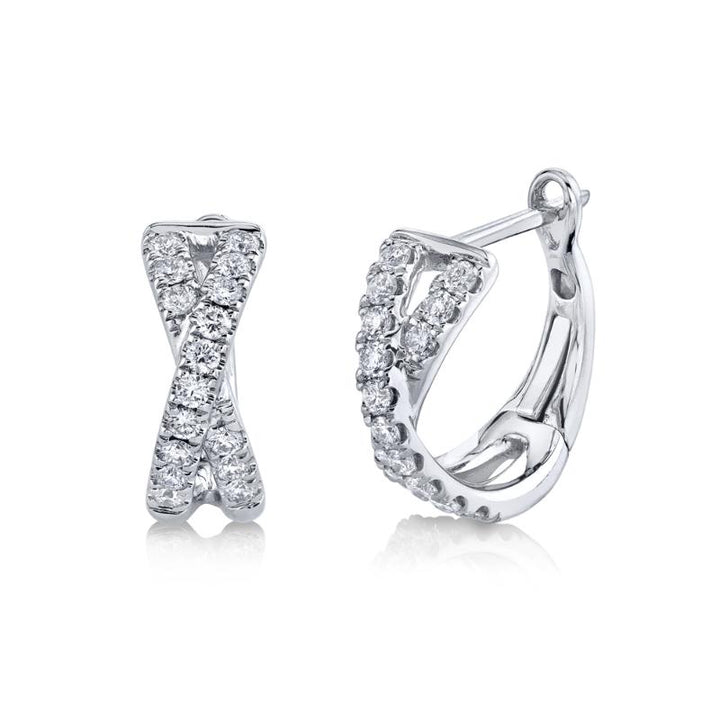 SC22007274 14K White Gold Huggie Earrings from the Eternal Collection