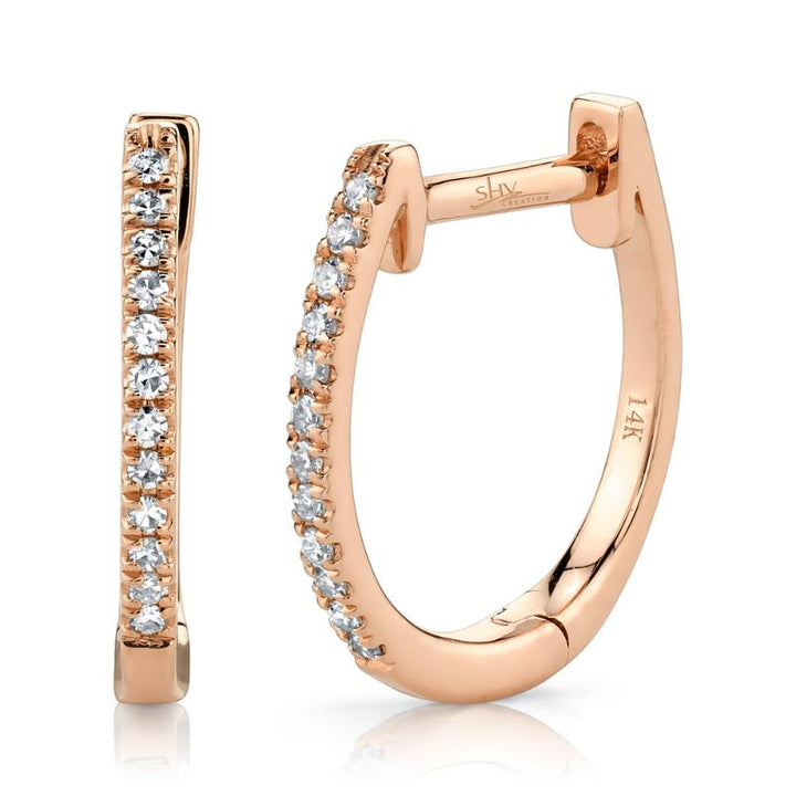 SC55001599 14K Pink Gold Huggie Earrings from the Kate Collection