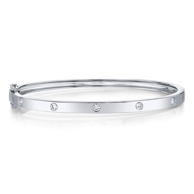 SC55004066ZS 14K White Gold Bangle Bracelet from the Kate Collection