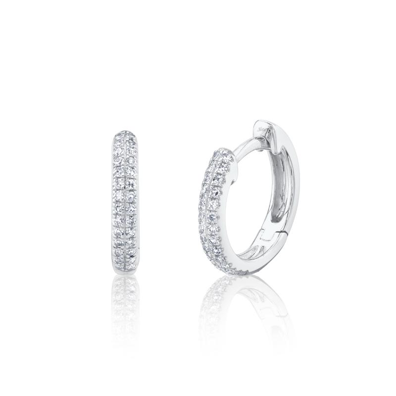 SC55004581V4 14K White Gold Huggie Earrings from the Kate Collection