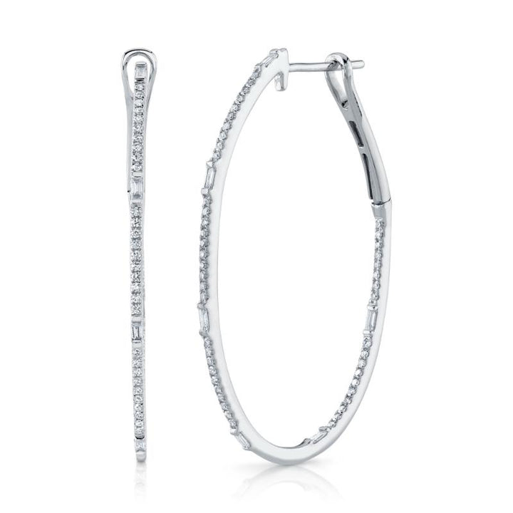 SC55004901V2 14K White Gold Hoop Earrings from the Kate Collection