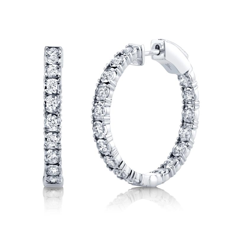 SC55006309 14K White Gold Hoop Earrings from the Stella Collection