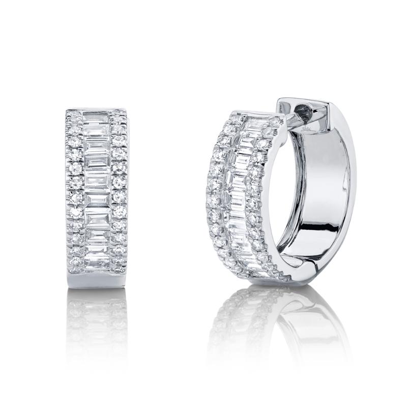 SC55007094 14K White Gold Huggie Earrings from the Kate Collection