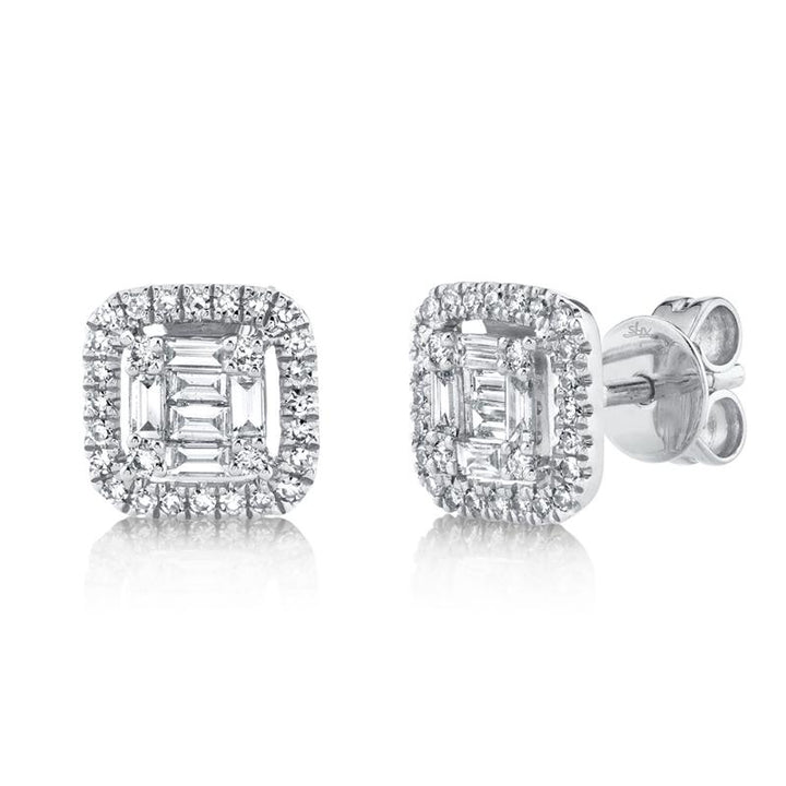 SC55010017 14K White Gold Stud Earrings from the Kate Collection