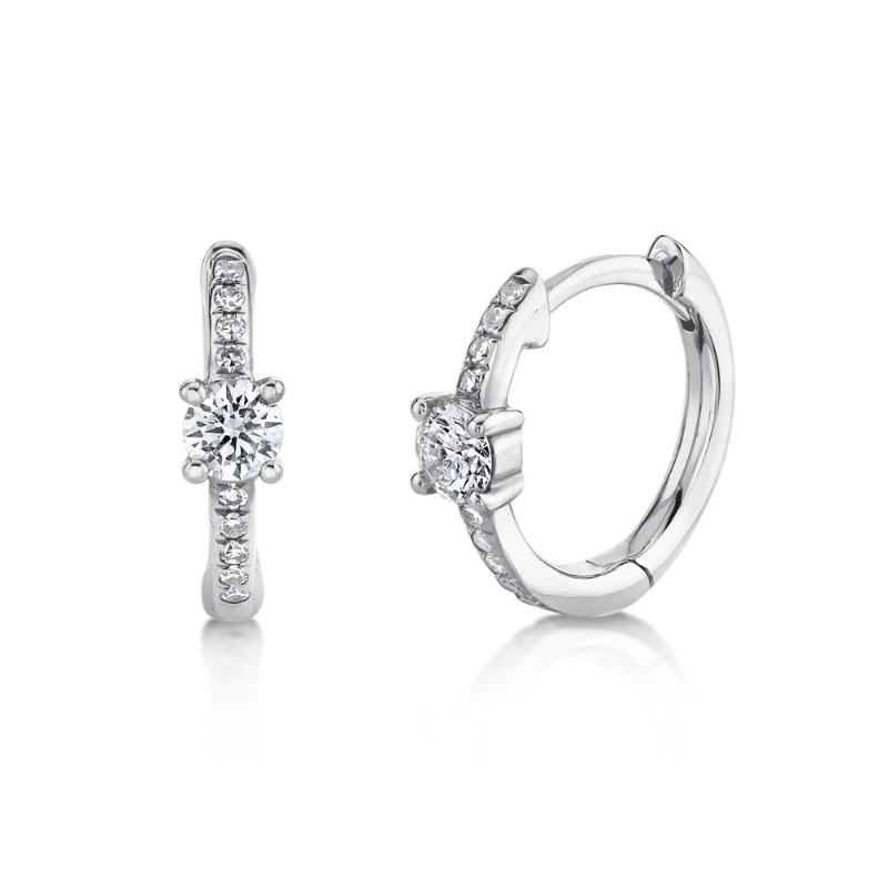 SC55020171 14K White Gold Huggie Earrings from the Kate Collection