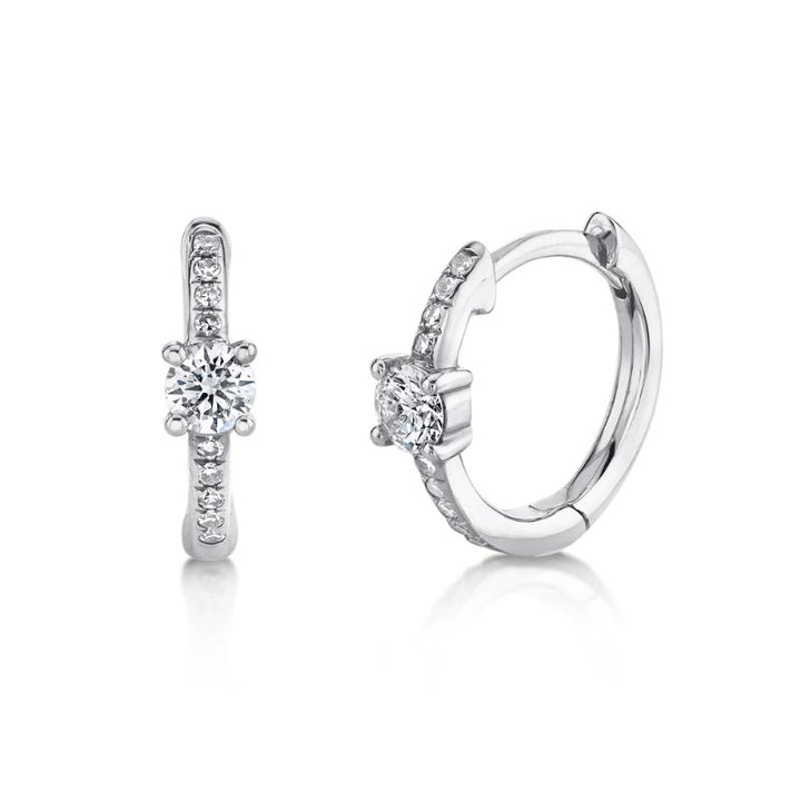 SC55020171 14K White Gold Huggie Earrings from the Kate Collection