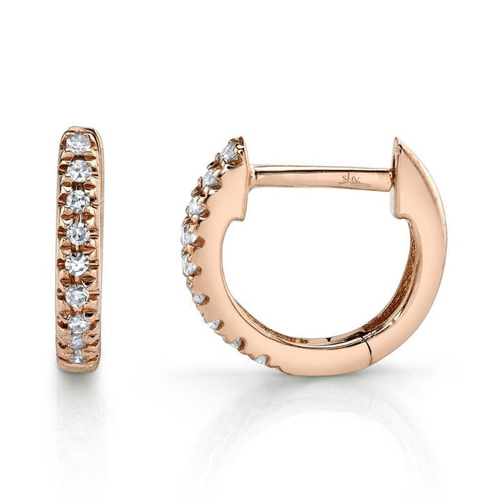 SC22004024V3 14K Pink Gold Huggie Earrings from the Kate Collection