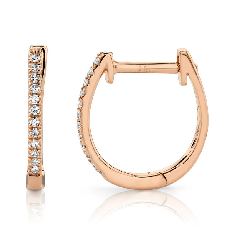 SC55001599 14K Pink Gold Huggie Earrings from the Kate Collection