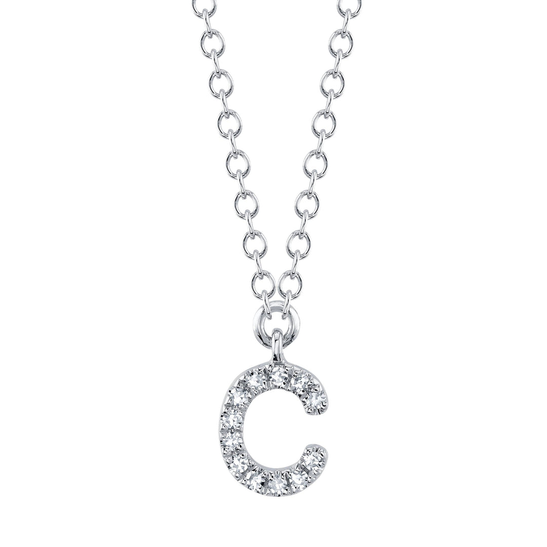 0.04CT DIAMOND NECKLACE - INITIAL C