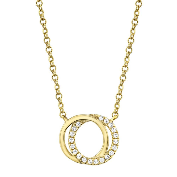 DIAMOND LOVE KNOT CIRCLE PENDANT NECKLACE