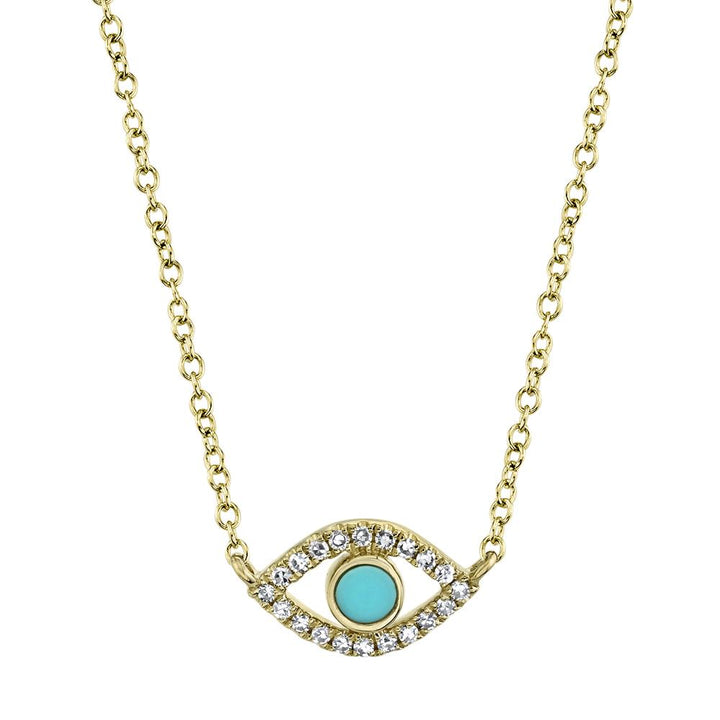 DIAMOND & COMPOSITE TURQUOISE EYE NECKLACE